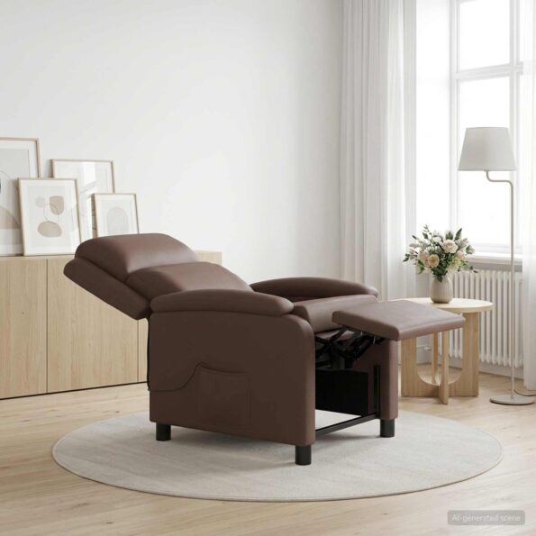 vidaXL Masážne relaxačné kreslo Hnedá Umelá koža – Obrázok 11