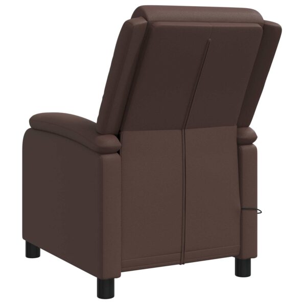 vidaXL Masážne relaxačné kreslo Hnedá Umelá koža – Obrázok 5