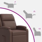 vidaXL Masážne relaxačné kreslo Hnedá Umelá koža – Obrázok 8