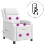 vidaXL Masážne relaxačné kreslo Biela Umelá koža – Obrázok 2