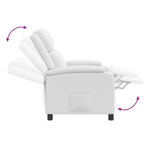 vidaXL Masážne relaxačné kreslo Biela Umelá koža – Obrázok 7