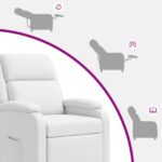vidaXL Masážne relaxačné kreslo Biela Umelá koža – Obrázok 8