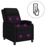 vidaXL Masážne relaxačné kreslo Čierna Látka – Obrázok 2