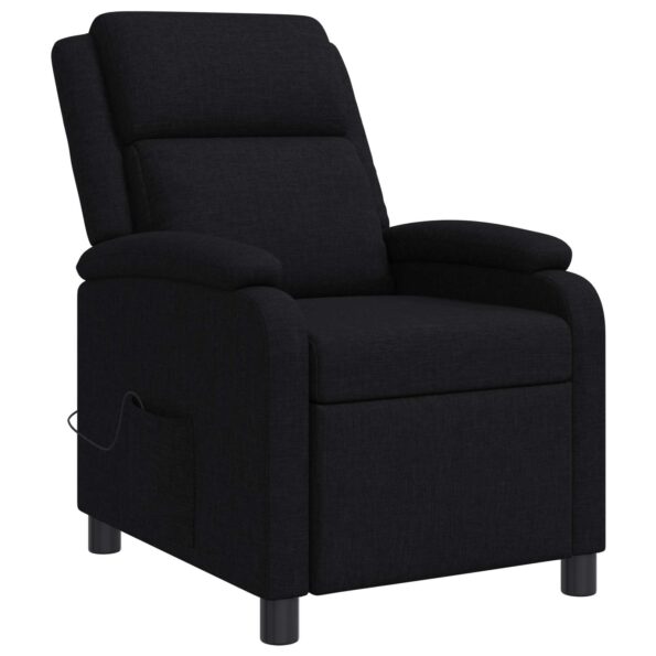 vidaXL Masážne relaxačné kreslo Čierna Látka – Obrázok 3