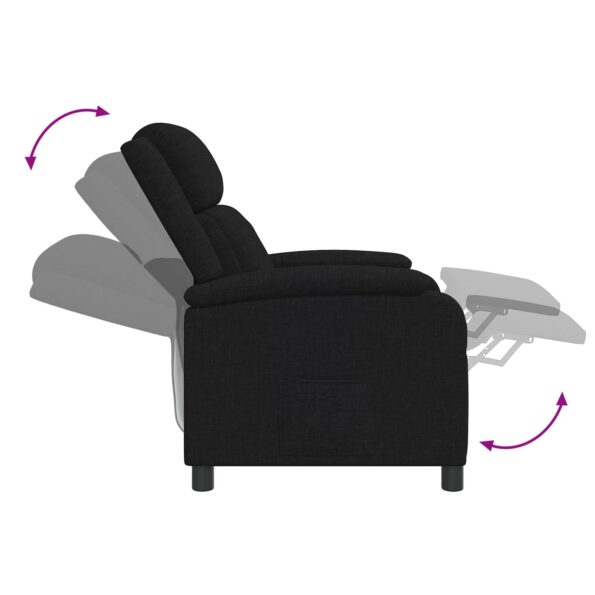 vidaXL Masážne relaxačné kreslo Čierna Látka – Obrázok 7