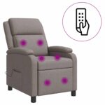 vidaXL Masážne relaxačné kreslo Sivohnedá Látka – Obrázok 2