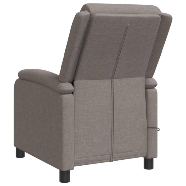 vidaXL Masážne relaxačné kreslo Sivohnedá Látka – Obrázok 5