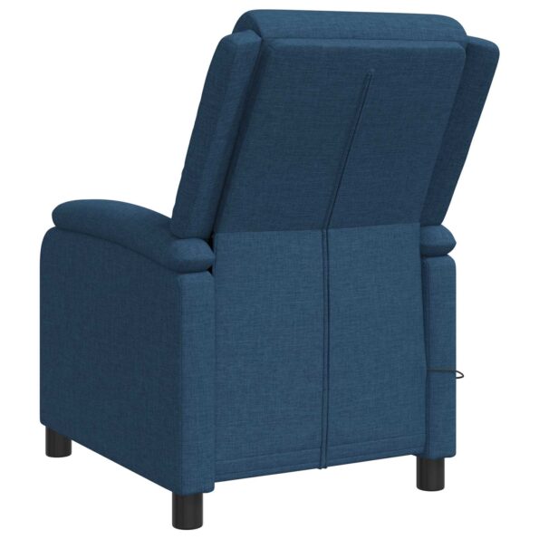vidaXL Masážne relaxačné kreslo Modrá Látka – Obrázok 5