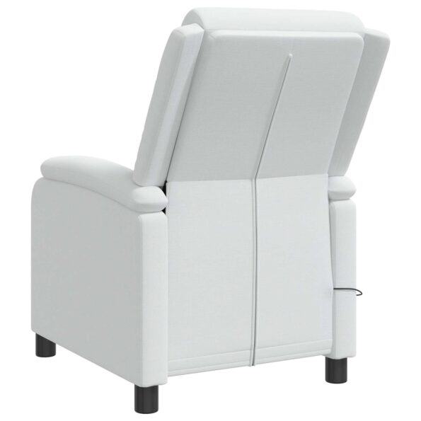 vidaXL Masážne relaxačné kreslo Biela Látka – Obrázok 5