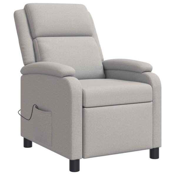 vidaXL Masážne relaxačné kreslo Oblá šedá Látka – Obrázok 3