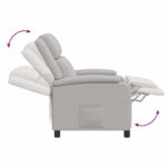 vidaXL Masážne relaxačné kreslo Oblá šedá Látka – Obrázok 7