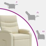 vidaXL Pohovka Krémová Umelá koža – Obrázok 6
