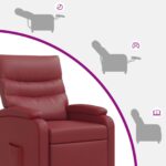 vidaXL Pohovka Víno červené Umelá koža – Obrázok 6