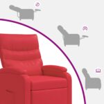 vidaXL Pohovka Červená Umelá koža – Obrázok 6