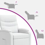 vidaXL Pohovka Biela Umelá koža – Obrázok 6