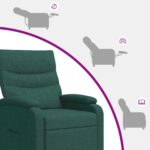 vidaXL Pohovka Tmavozelená Látka – Obrázok 6