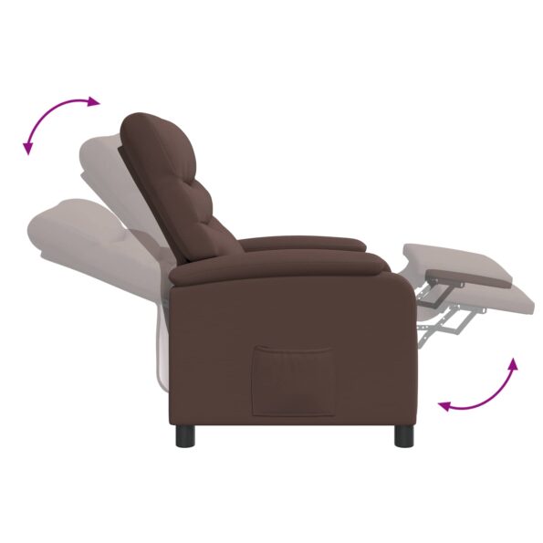 vidaXL Masážne relaxačné kreslo Hnedá Umelá koža – Obrázok 7