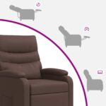 vidaXL Masážne relaxačné kreslo Hnedá Umelá koža – Obrázok 8