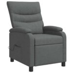 vidaXL Masážne relaxačné kreslo Tmavosivá Látka – Obrázok 3