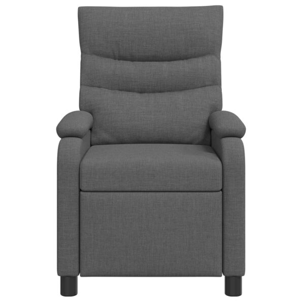 vidaXL Masážne relaxačné kreslo Tmavosivá Látka – Obrázok 4