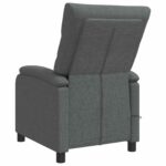 vidaXL Masážne relaxačné kreslo Tmavosivá Látka – Obrázok 5