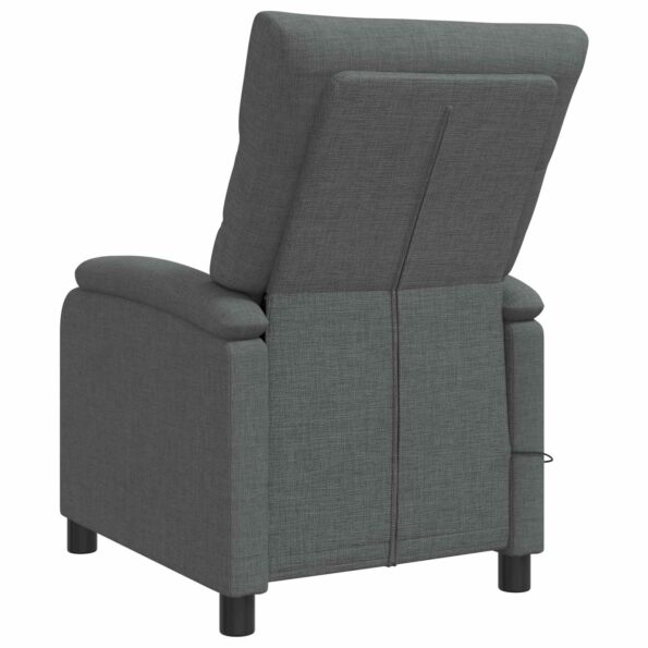 vidaXL Masážne relaxačné kreslo Tmavosivá Látka – Obrázok 5