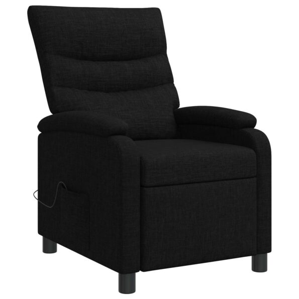 vidaXL Masážne relaxačné kreslo Čierna Látka – Obrázok 3