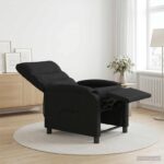 vidaXL Masážne relaxačné kreslo Čierna Látka – Obrázok 4