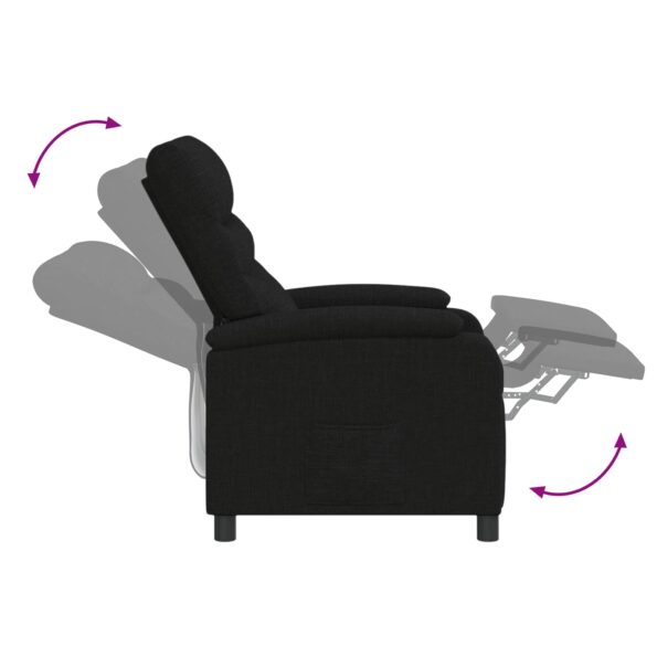 vidaXL Masážne relaxačné kreslo Čierna Látka – Obrázok 7