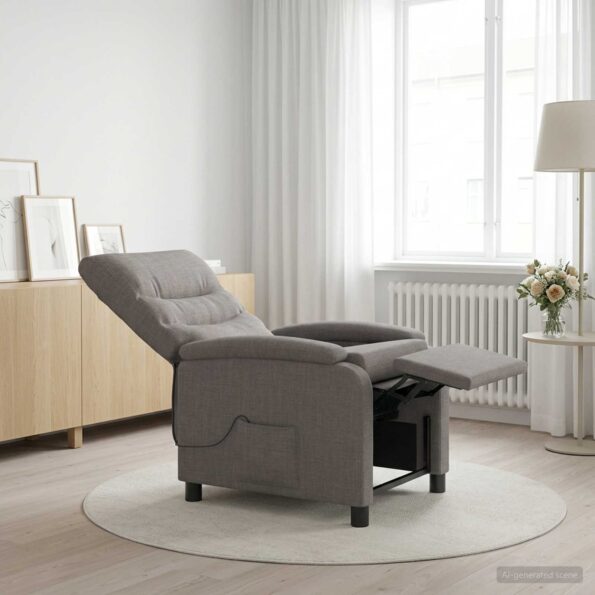vidaXL Masážne relaxačné kreslo Sivohnedá Látka – Obrázok 12