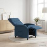 vidaXL Masážne relaxačné kreslo Modrá Látka – Obrázok 12