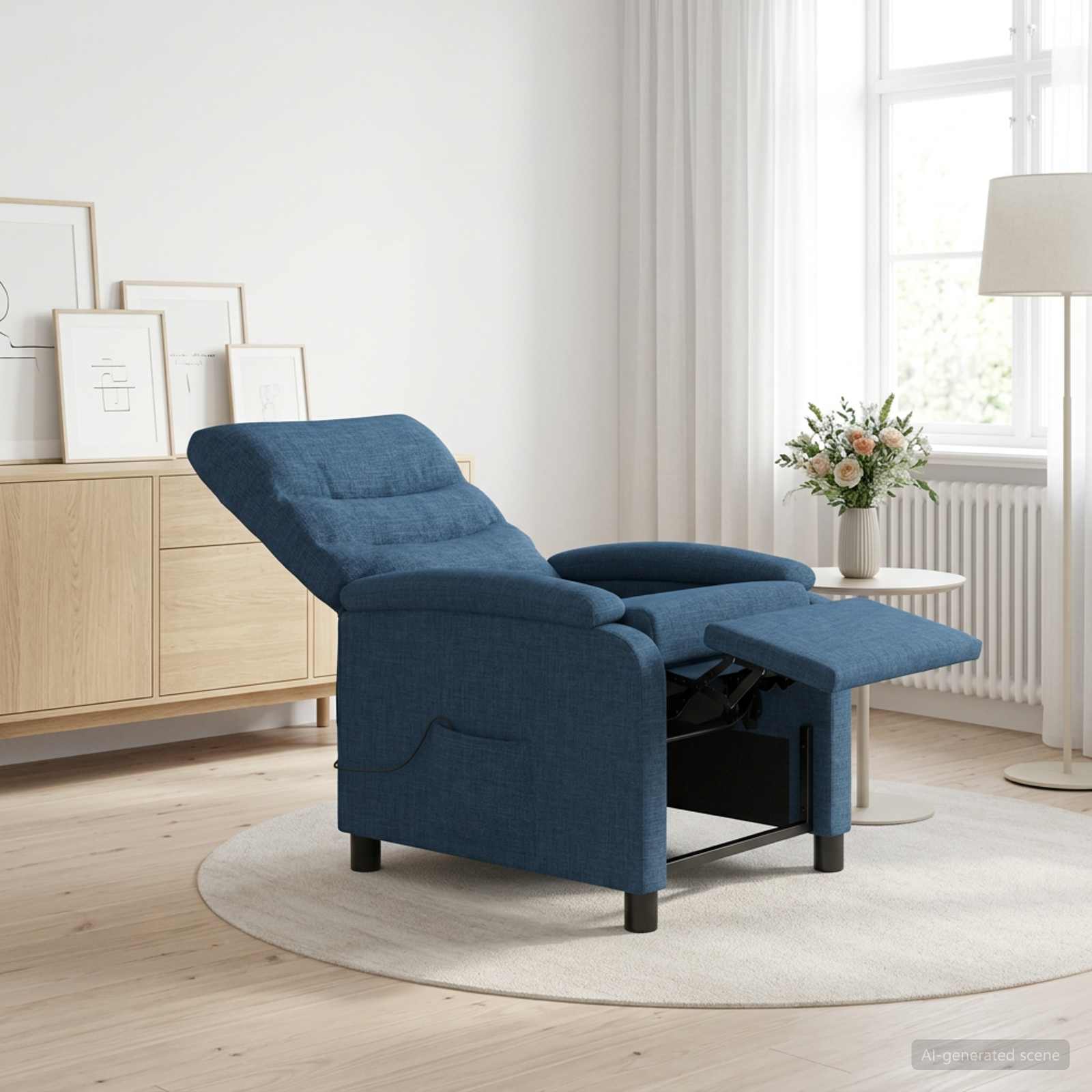 42034917_1.jpg vidaXL Masážne relaxačné kreslo Modrá Látka – Obrázok 1