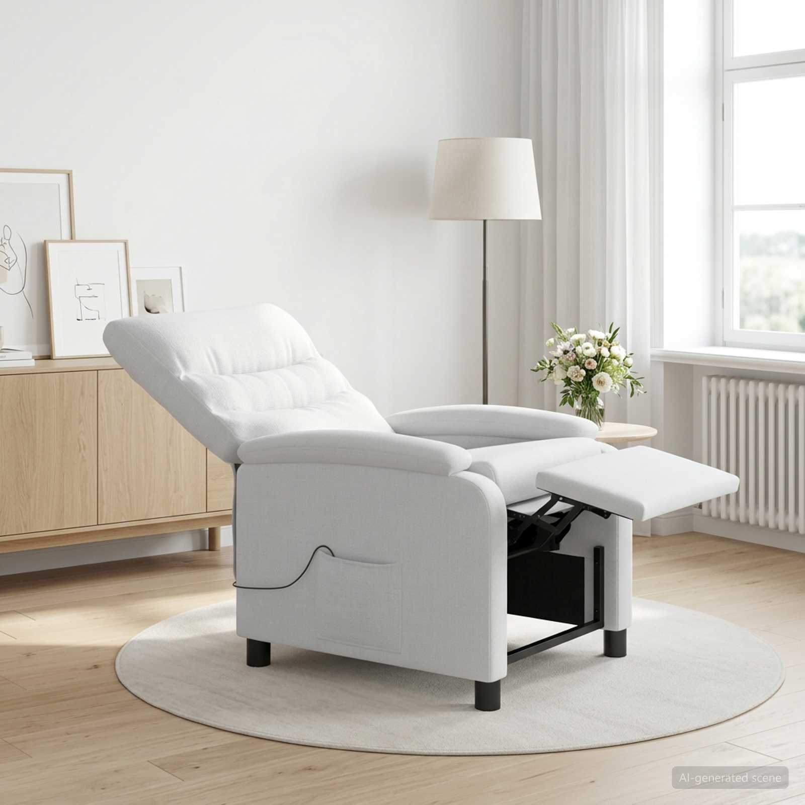 42034918_1.jpg vidaXL Masážne relaxačné kreslo Biela Látka – Obrázok 1
