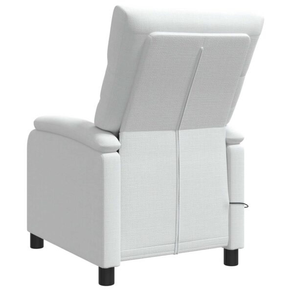 vidaXL Masážne relaxačné kreslo Biela Látka – Obrázok 5
