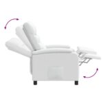 vidaXL Masážne relaxačné kreslo Biela Látka – Obrázok 7