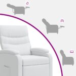 vidaXL Masážne relaxačné kreslo Biela Látka – Obrázok 8