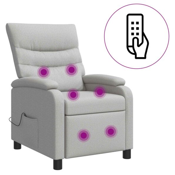 vidaXL Masážne relaxačné kreslo Oblá šedá Látka – Obrázok 2