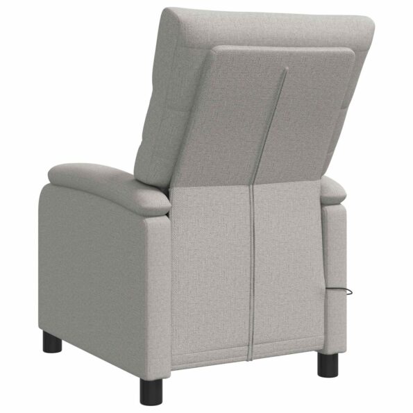vidaXL Masážne relaxačné kreslo Oblá šedá Látka – Obrázok 5