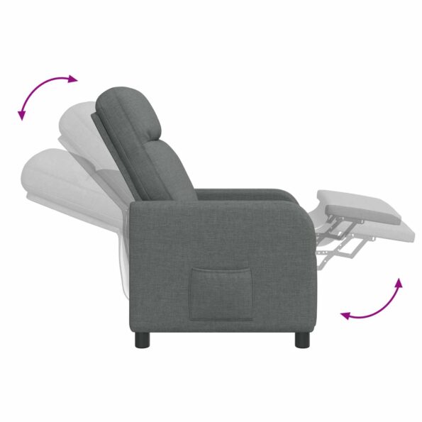 vidaXL Pohovka Tmavosivá Látka – Obrázok 5