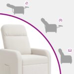 vidaXL Pohovka Krémová Bouclé – Obrázok 6