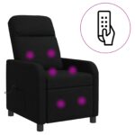 vidaXL Masážne relaxačné kreslo Čierna Látka – Obrázok 2