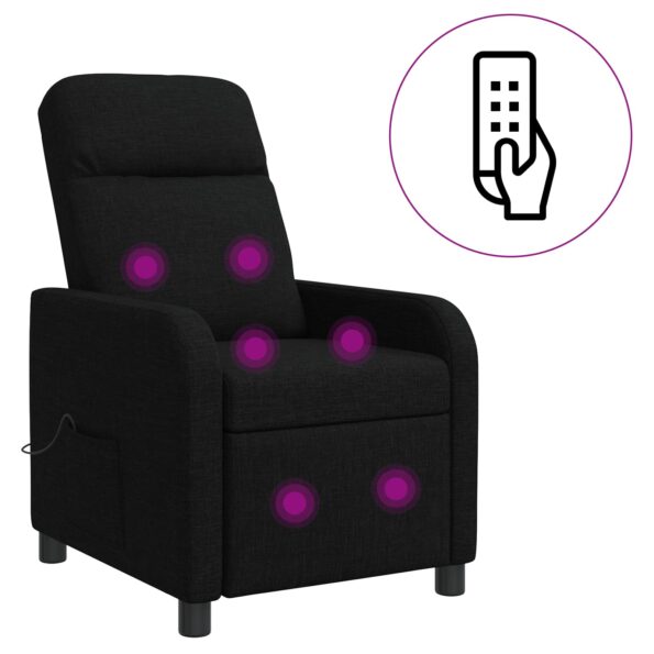 vidaXL Masážne relaxačné kreslo Čierna Látka – Obrázok 2
