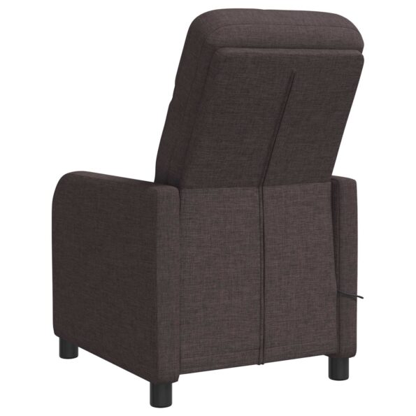 vidaXL Masážne relaxačné kreslo Tmavohnedá Látka – Obrázok 5