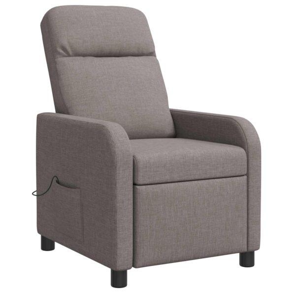 vidaXL Masážne relaxačné kreslo Sivohnedá Látka – Obrázok 3