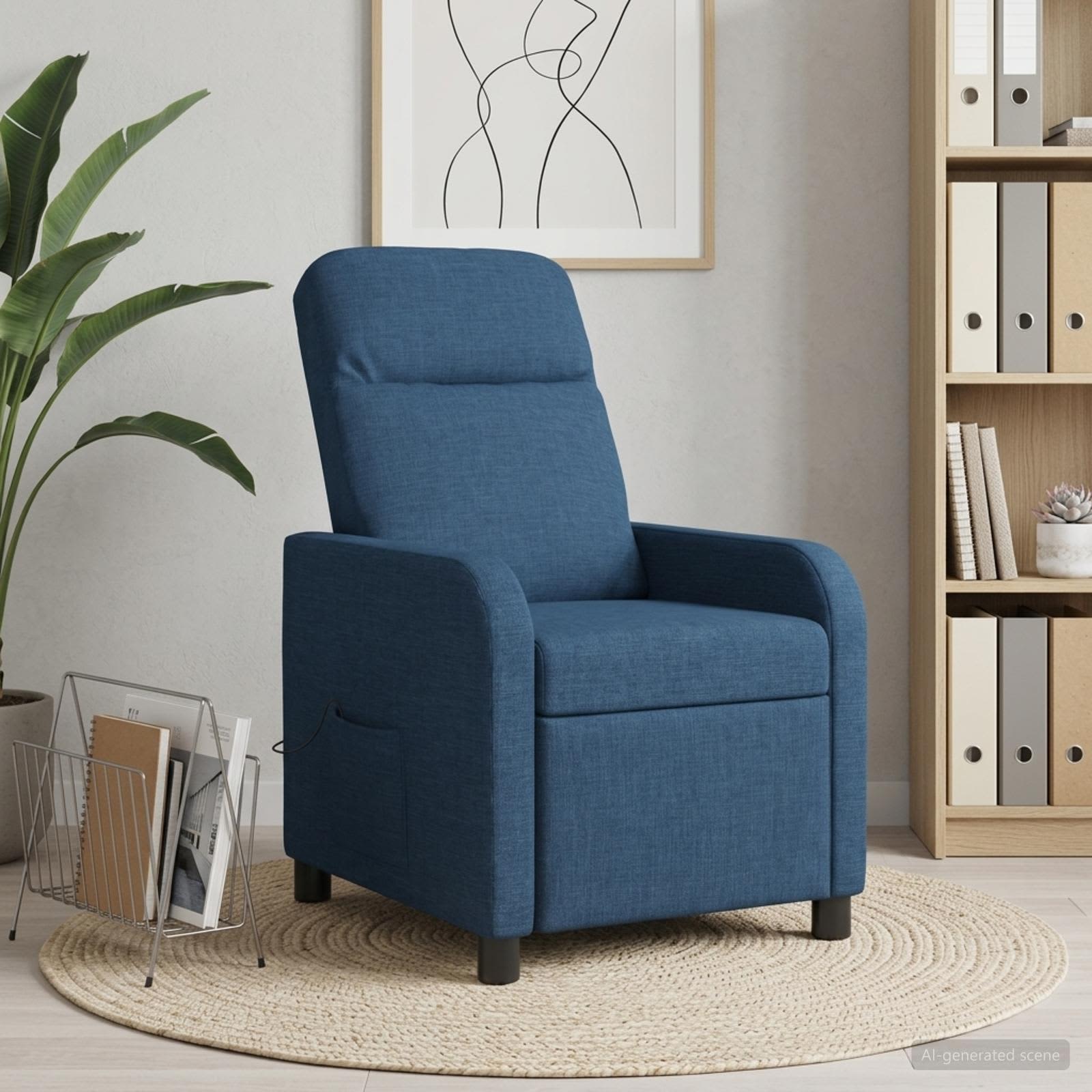 42034947_1.jpg vidaXL Masážne relaxačné kreslo Modrá Látka – Obrázok 1