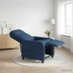 vidaXL Masážne relaxačné kreslo Modrá Látka – Obrázok 12