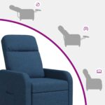 vidaXL Masážne relaxačné kreslo Modrá Látka – Obrázok 8