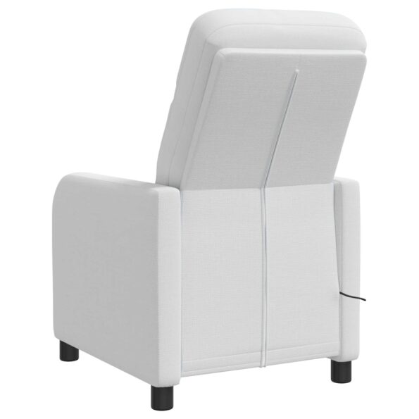 vidaXL Masážne relaxačné kreslo Biela Látka – Obrázok 5