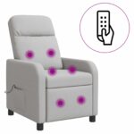 vidaXL Masážne relaxačné kreslo Oblá šedá Látka – Obrázok 2