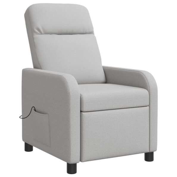 vidaXL Masážne relaxačné kreslo Oblá šedá Látka – Obrázok 3